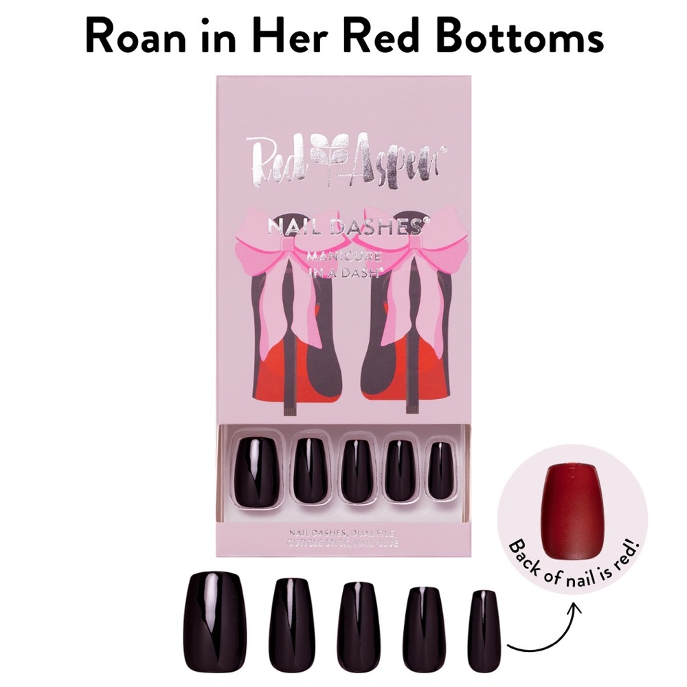 COPY - Red Aspen Nail Dashes - Black and Red